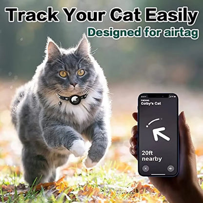 Collar para gatos con soporte AirTag, sin localizador