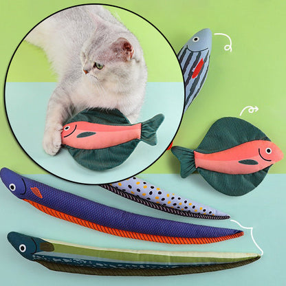 Pez de tela para gatos — seis diseños