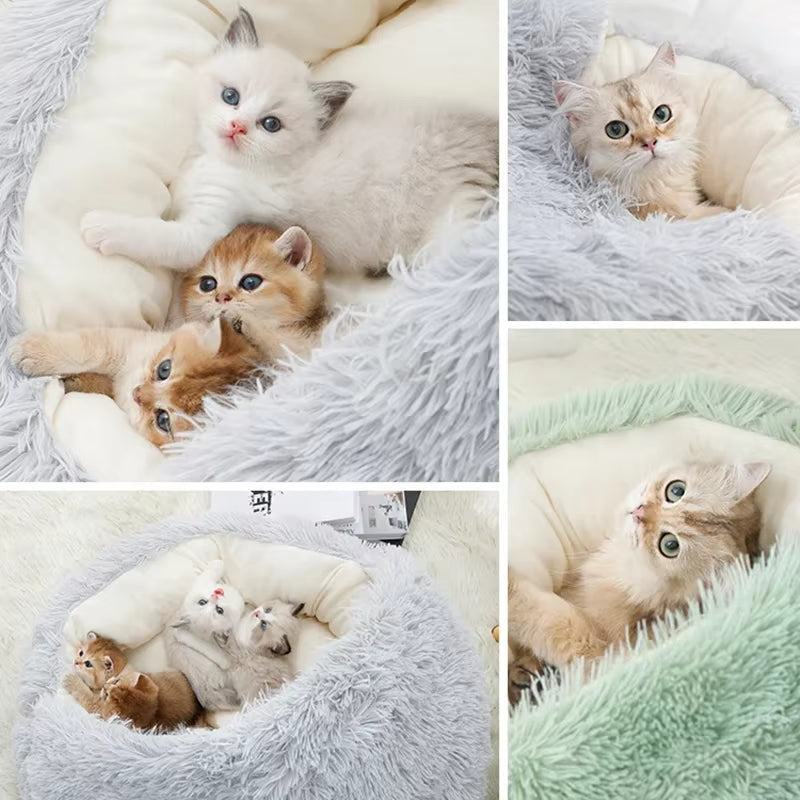 Cama refugio mullida para gatos — 40, 50 o 60 cm