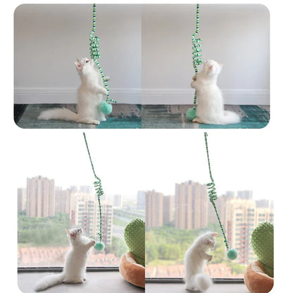 Juguete colgante elástico para gatos con cascabel