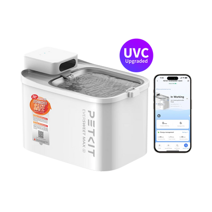 Fuente PETKIT EverSweet Max 2 UVC — 3 L y bandeja inox