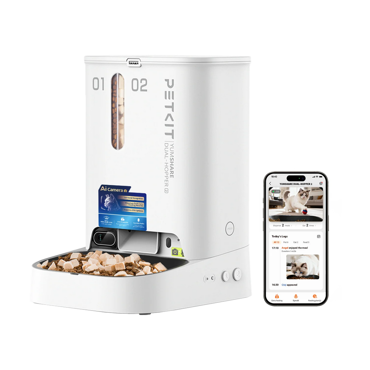 Comedero automático PETKIT YumShare Dual 2 — 5 L