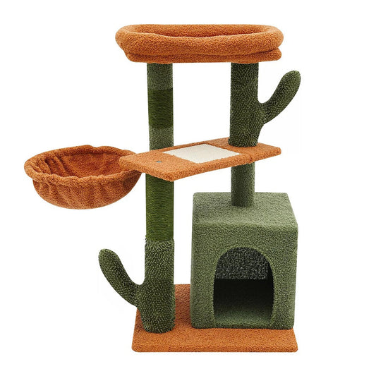 Rascador para gatos Cactus con refugio y plataformas
